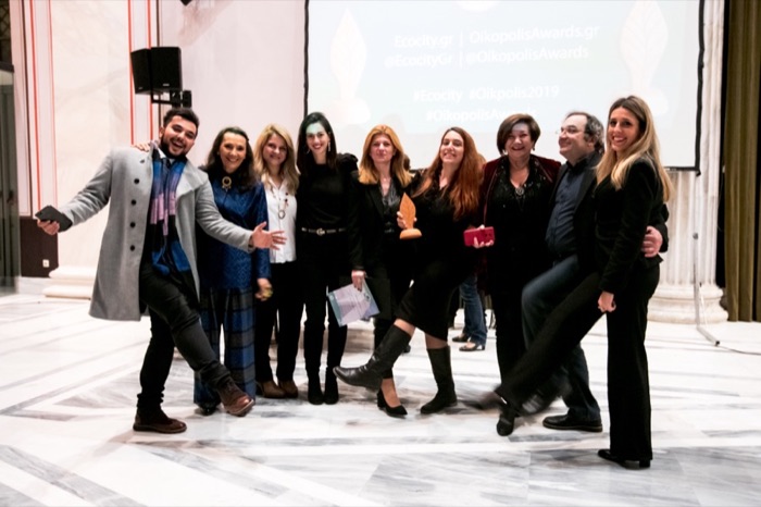 Apollon Papas and his team at the Oikopolis Awards