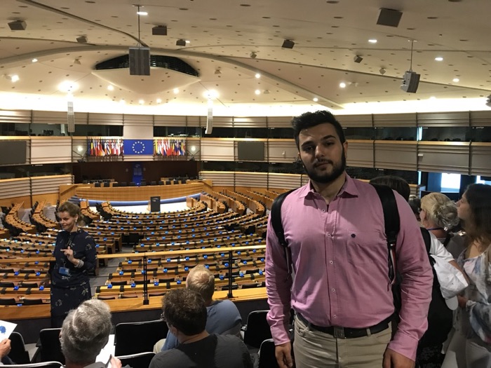 Apollon Papas in the European Parliament chamber